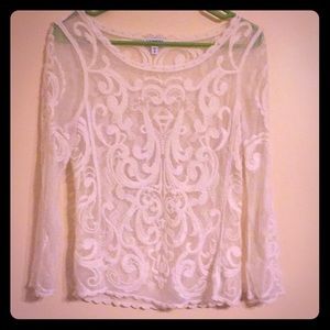 Express white lace top